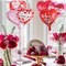 Red Heart Valentine Balloons – 16 Pcs ‘I Love You’ Foil Mylar Balloons for Happy Valentine’s Day Romantic Party Decorations